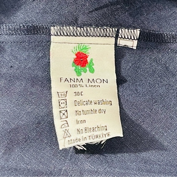 Fanm Mon Navy Midi Dress with Floral Accents - Picture 11 of 13